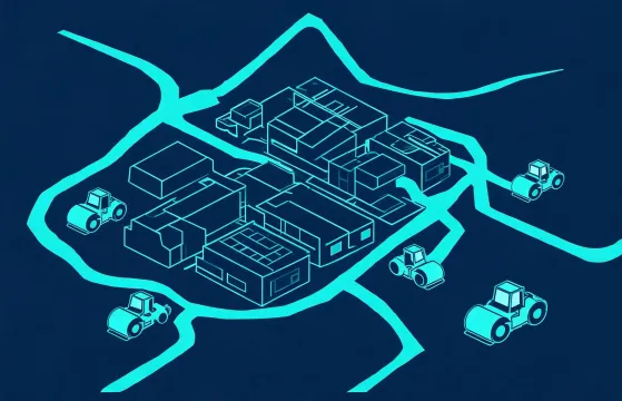 Map illustration of Dynapac Houston compaction plant